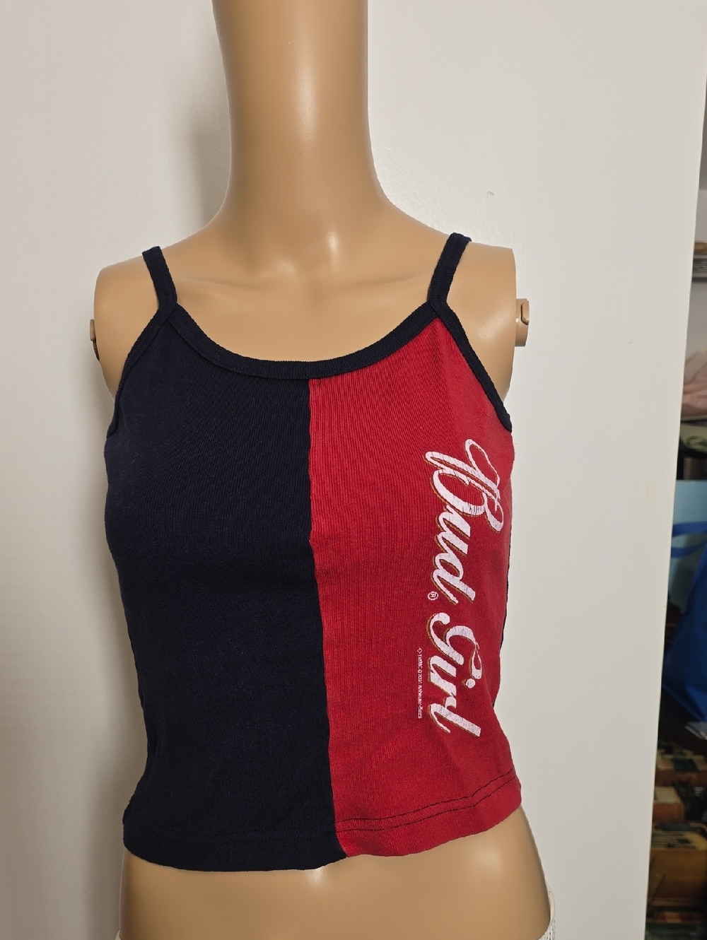 Bud Girl Red & Navy Colorblock Spaghetti Strap Tank Top -6/8